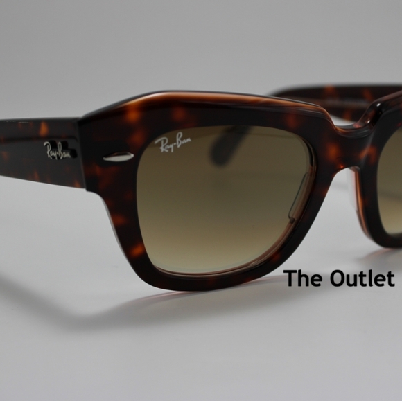 Model Display RayBan State Street Tortoise RB2186 Gradient Brown - Picture 8 of 16